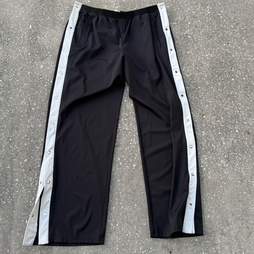 BP Nordstrom Side Snap Button Track Break Away Pants Women Size M Black White